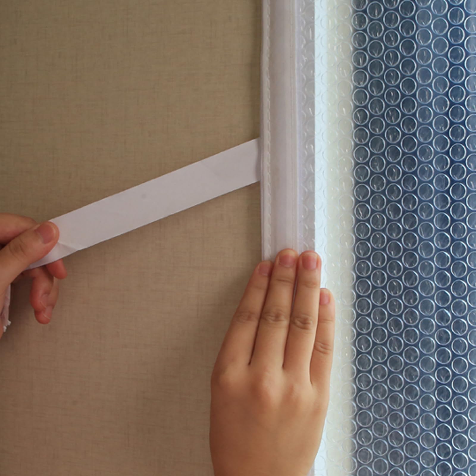 Film Isolant pour Fenêtres d'hiver,Rideaux Chauds et Froids,Résistant aux intempéries,Couverture de Fenêtre en Plastique,Translucide,Fermeture éclair,Installation Facile (W200×H210cm)