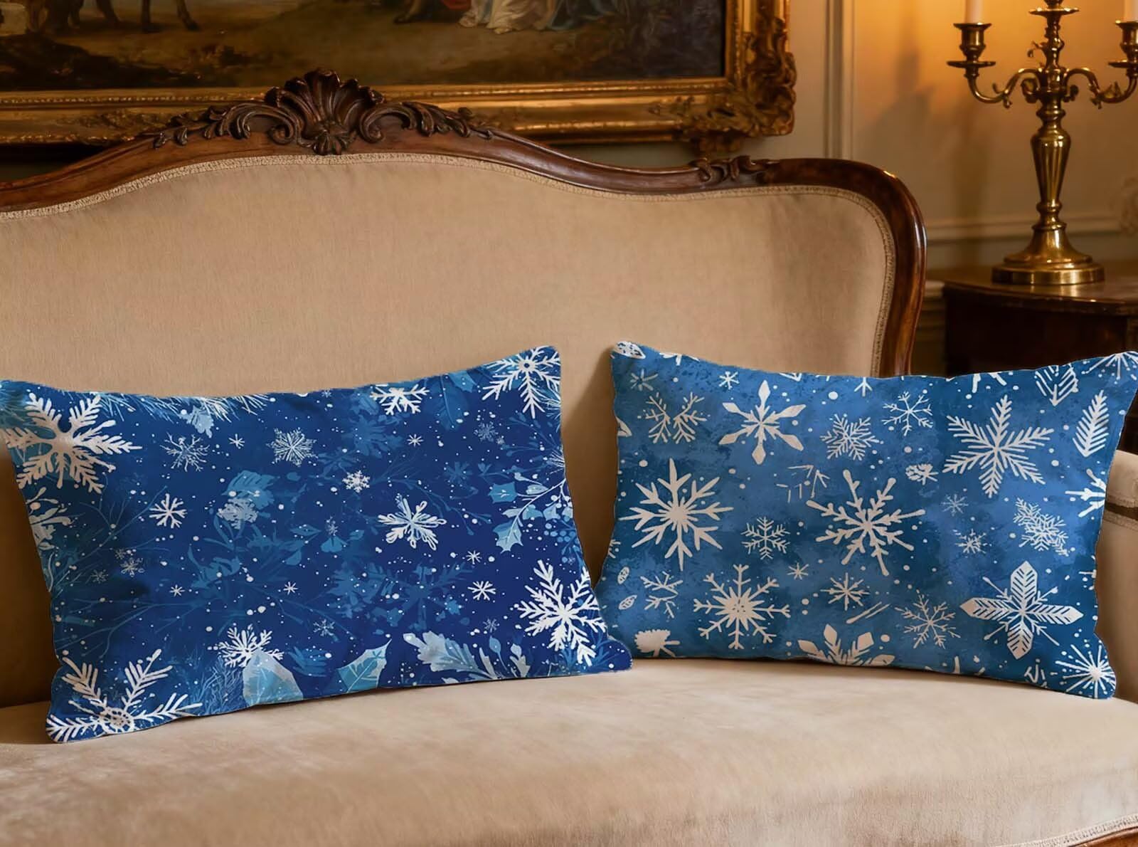 Housse de coussin bleu marine en velours haut de gamme, taie d'oreiller 60x90cm rectangulaire