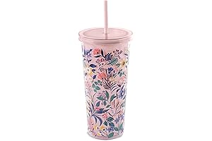 Vera Bradley Travel Tumbler with Lid and Straw: Your Tropical Hydration Companion