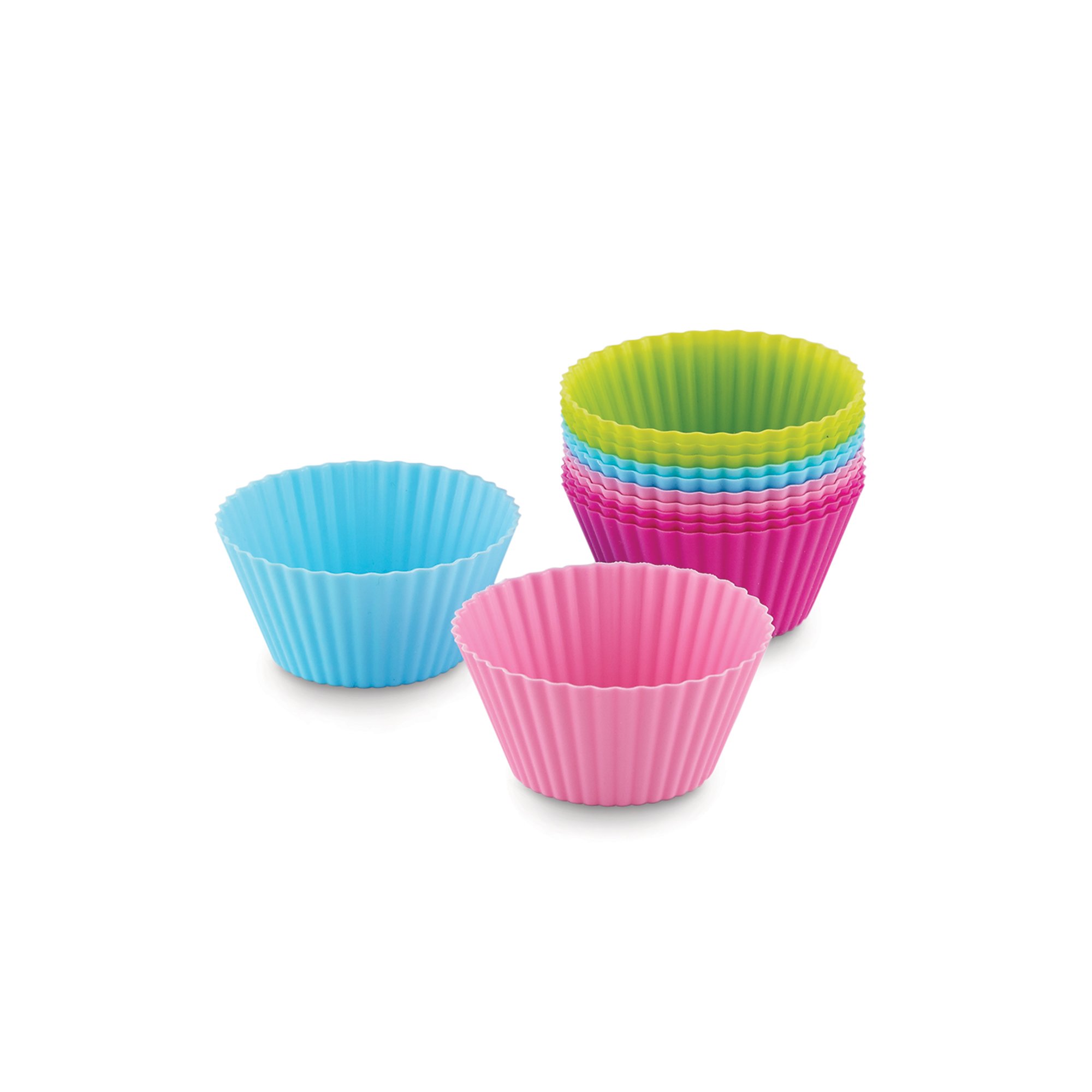 Tazas de silicona para hornear meriendas divertidas, set Bakelicious de 12 moldes estándar