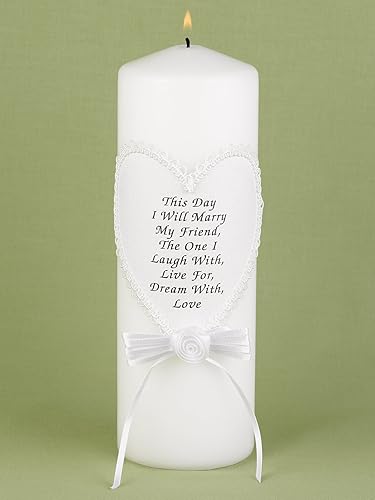 Miniatura 2 de Hortense B. Hewitt Wedding Accessories set de velas de unión para boda con frase "This Day I Will Marry My Friend", 1 velón de 9 pulgadas y dos