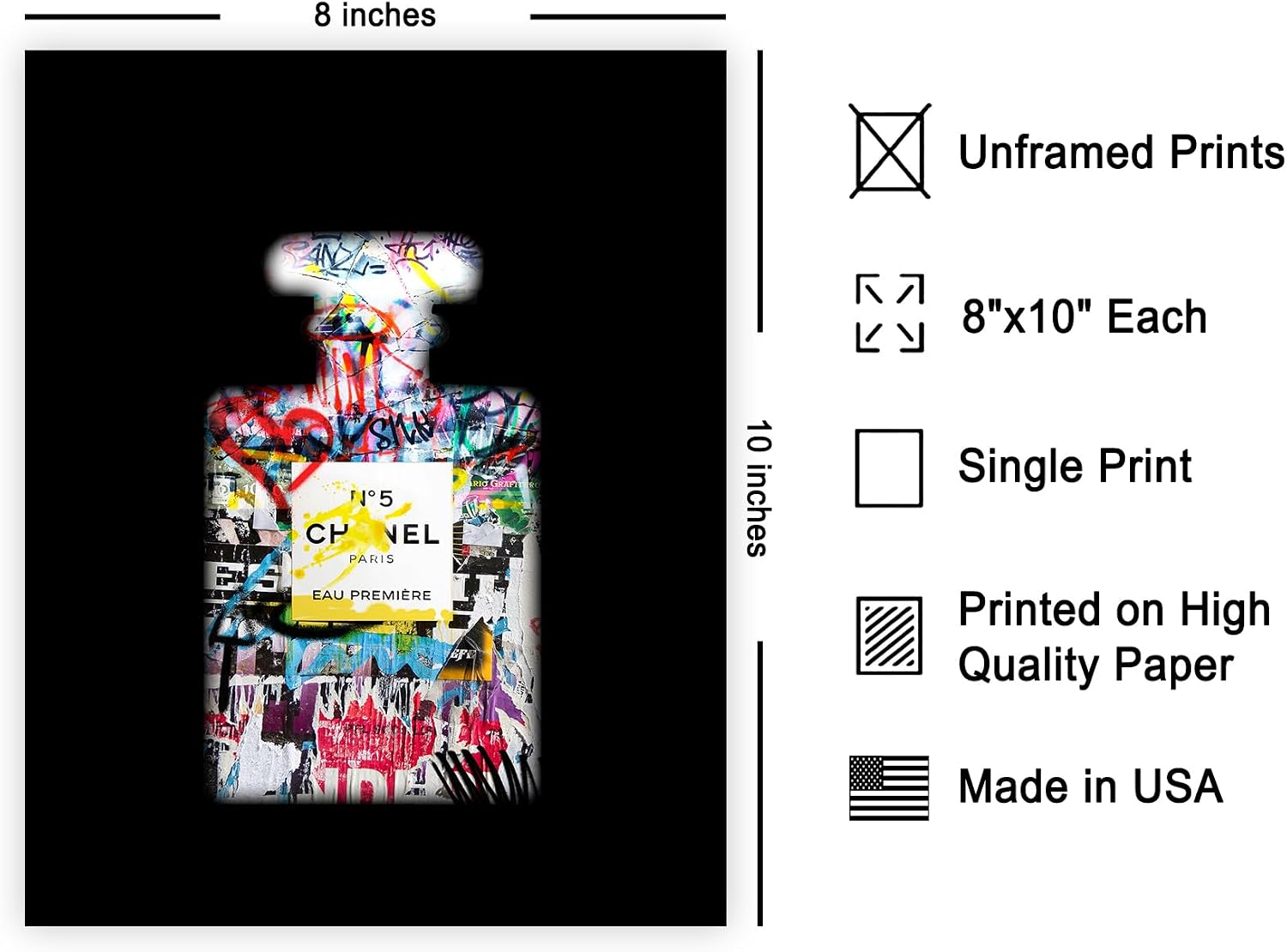 Poster Master Modern Art - Perfume Bottle Poster - Unframed Print - Unisex - Rectangular - Living Room, Bedroom, Kitchen, Dining Room Wall Decor - 8x10