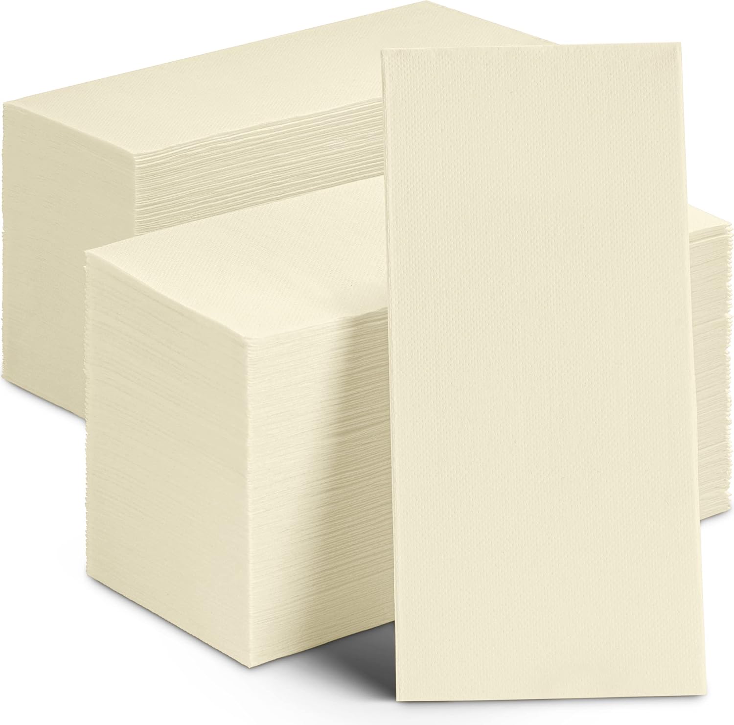 Disposable Dinner Napkins Cream Paper, [300 Pack] 12" x 17" 2-Ply Quilted Colored Ivory Napkins For Wedding, Reception, Party Or Event