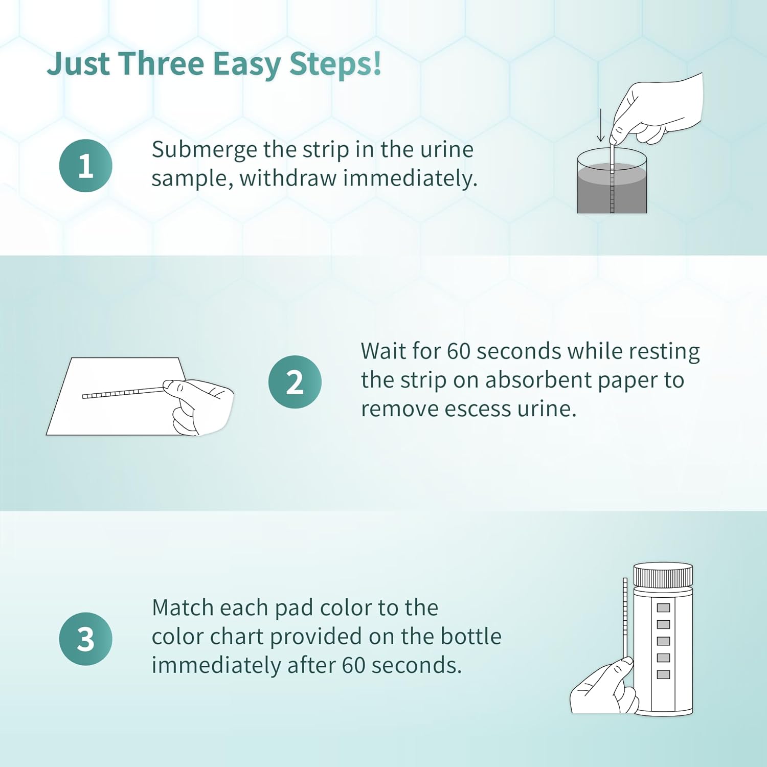 Double-Check Protein Test Strip Kit - 2X More Dependable Protein Test for Urine, Protein Urinalysis Home Urine Test Strip for Kidney Function Assessment (100 CT) - Image 5