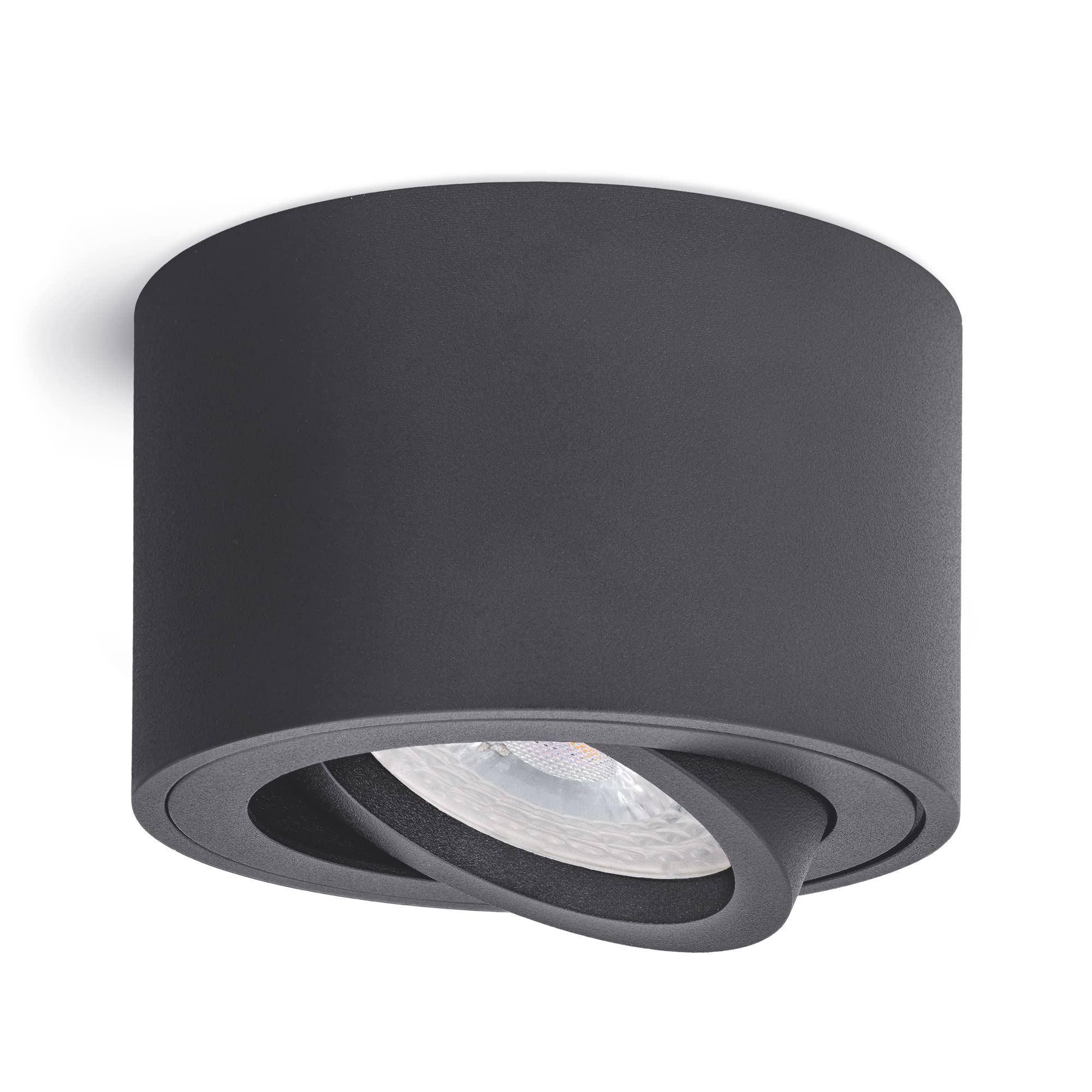 linovum SMOL Aufbauspot anthrazit flach schwenkbar Ø80mm 4W warmweiß