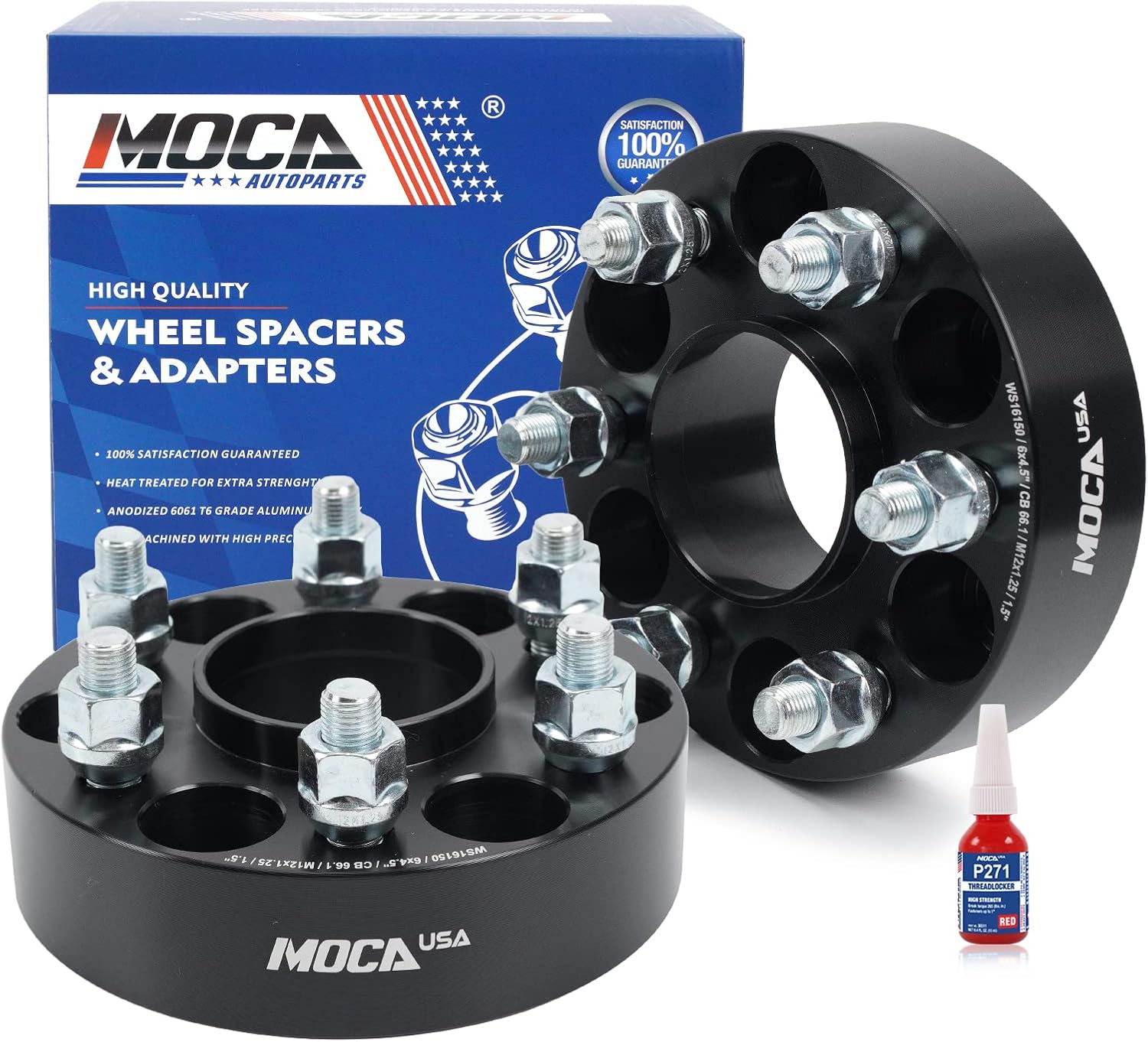 MOCA 2PCS 38.1mm Wheel Spacers 6x114.3 to 6x114.3mm Bolt Pattern 66.1mm Hub Bore M12x1.25 Bolt fit 2005-2022 for Nissan Frontier 3.8L, 2005-2012 for Nissan Pathfinder 4L, 2005-2015 Xterra 4L