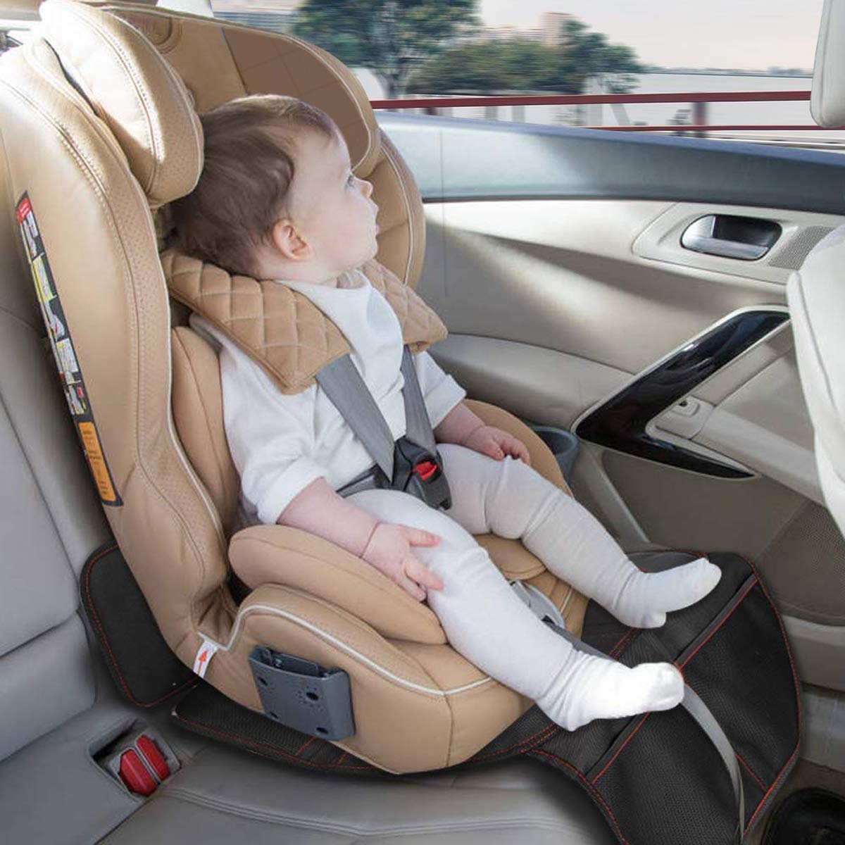 Protectores Asientos Coche para Asientos Infantiles, Cubierta de Asiento de Automóvil Universal Compatible con ISOFIX, Almohadilla de Asiento Infantil Antideslizante de Fácil Limpieza