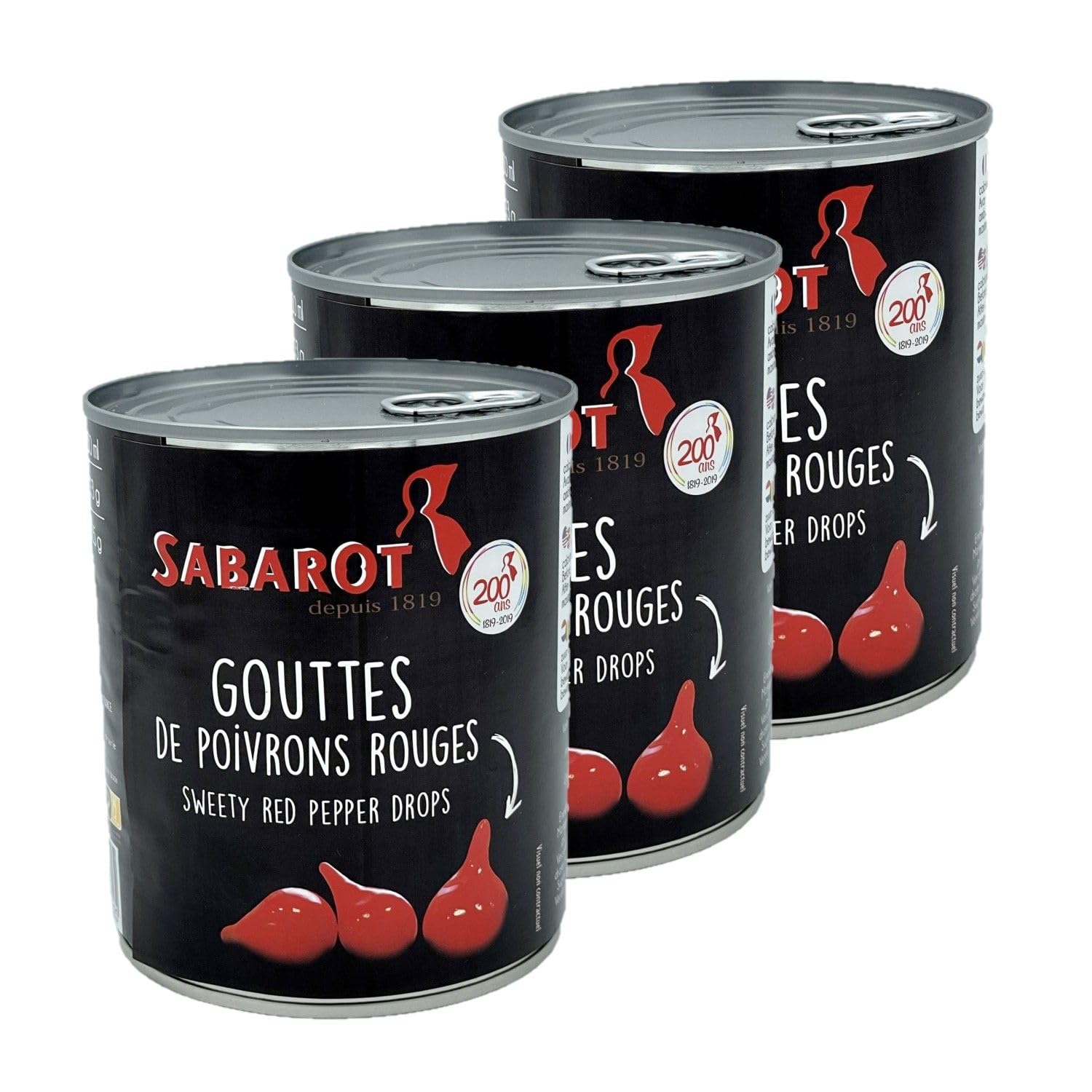 Lot 3x Goutte de poivron rouge - Boîte 850ml