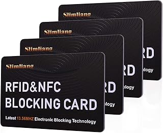 RFID Blocking Card, Fuss-Free Protection Entire Wallet & Purse Shield, Contactless NFC Bank Debit Credit Card Protector Blocker (White/4 Cards)