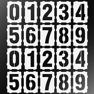 Stencilogy® Interlocking Number Stencil Set – 20 Reusable Pieces for Numbers 0–9 – Durable 10 Mil Plastic – for Wood, Walls, Signs, Crafts (6 Inches)