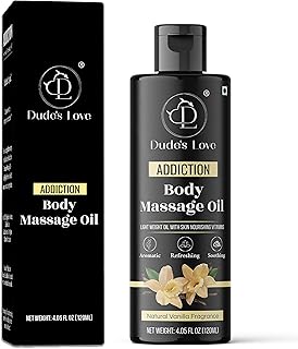 Organic - Vanilla Edible Body Massage Oil - Attraction, Confidence & No Stain | Non-Sticky Aromatherapy Oil with Vanilla & Jasmin Essential Oil
