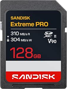 SanDisk 128GB Extreme PRO SD Memory Card, Up to 310MB/s Read Speeds, UHS-II
