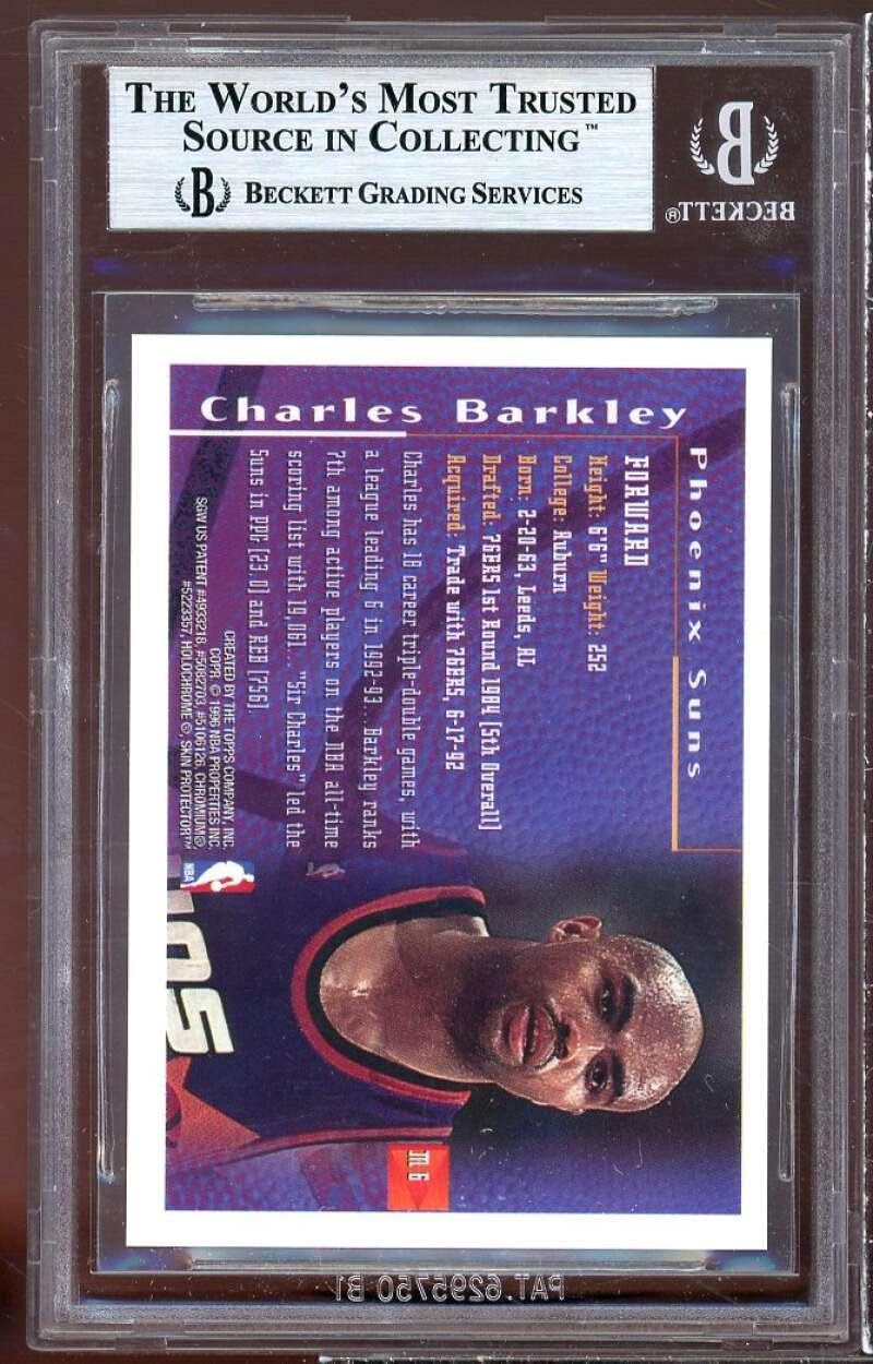 Charles Barkley Card 1995-96 Finest Mystery Bordered Refractors Test #m6 BGS 9