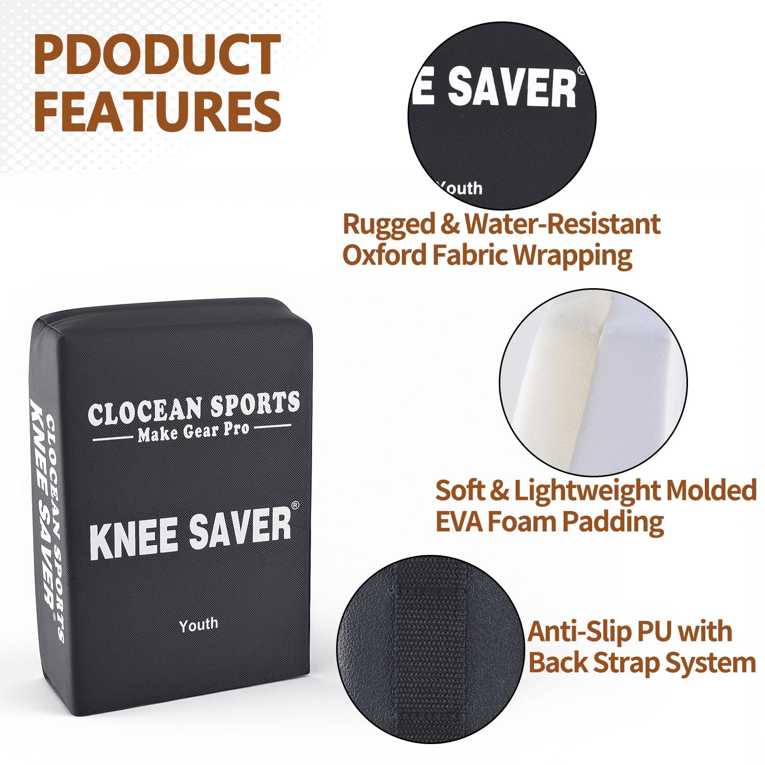 Soft Cushioned Catcher Knee Support, Multi Sided Design Catcher Knee Pads, Baseball Softball Catcher Sitting Pad Behind the Knee, Catcher's Gear Knee Wedge to Relieve Stress for Youth Kid