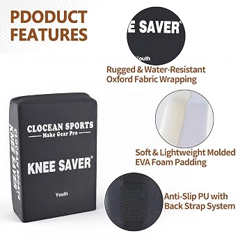 Soft Cushioned Catcher Knee Support, Multi Sided Design Catcher Knee Pads, Baseball Softball Catcher Sitting Pad Behind the Knee, Catcher's Gear Knee Wedge to Relieve Stress for Youth Kid
