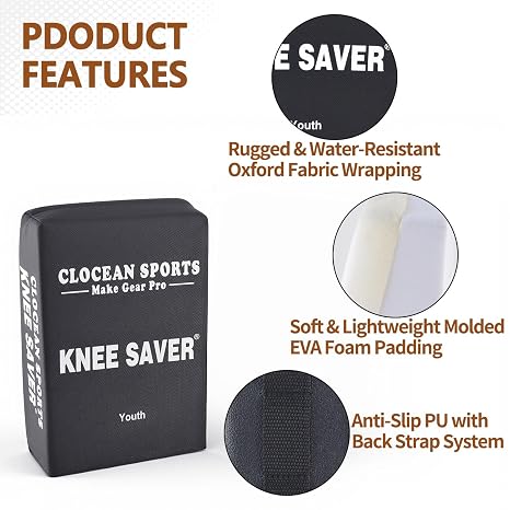 Soft Cushioned Catcher Knee Support, Multi Sided Design Catcher Knee Pads, Baseball Softball Catcher Sitting Pad Behind the Knee, Catcher's Gear Knee Wedge to Relieve Stress for Youth Kid