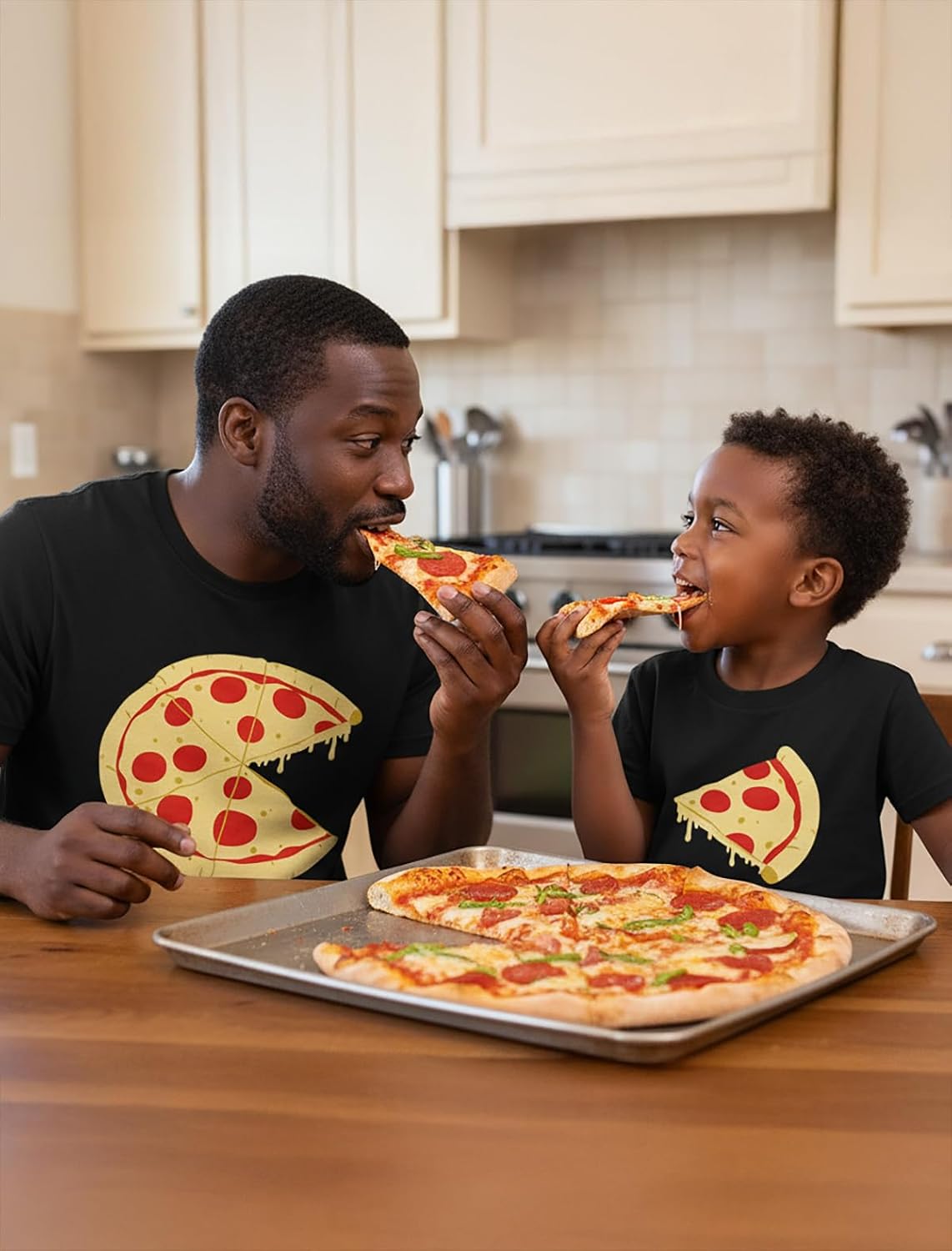 Tstars Pizza Dad and Kid Matching Shirts Funny Fathers Day Set Mens Tee and Toddler Shirt Gift