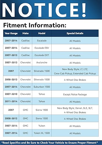 Miniatura 2 de Detroit Axle - Pastillas de freno para Chevy GMC Yukon XL Suburban 1500 Tahoe Avalanche Cadillac Escalade ESV EXT, 4 pastillas de freno de cerámica