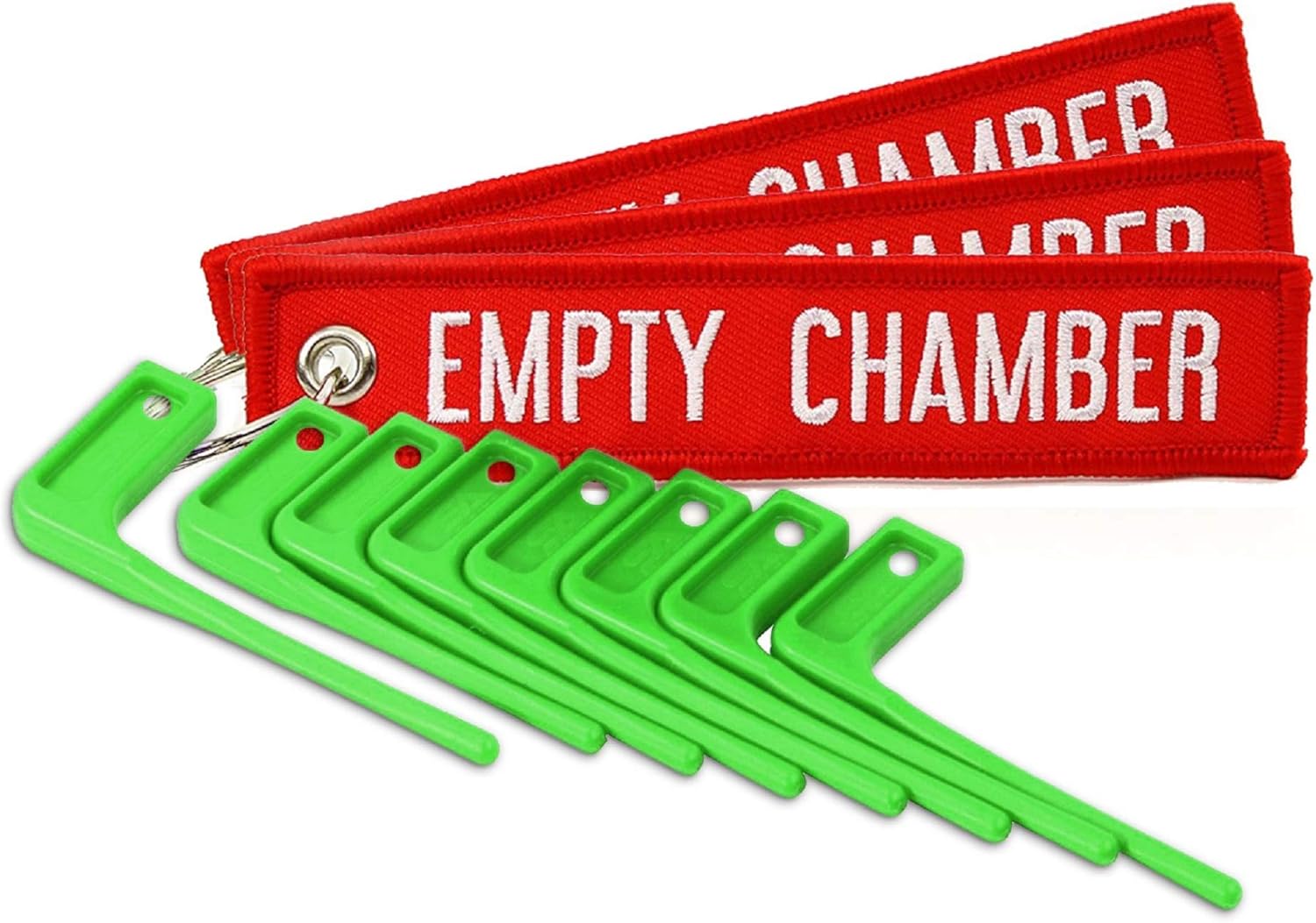 MB Gear Empty Chamber Safety Flag Kit 8 Neon Green Flags 3 Bright Red