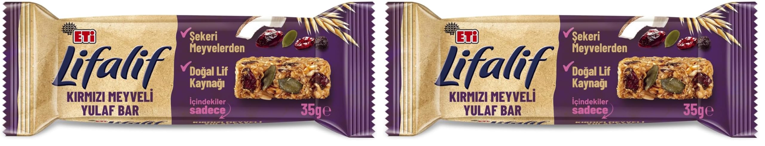 Eti Lifalif Kırmızı Meyveli Yulaf Bar 35 g x 16 Adet (2 paketi)