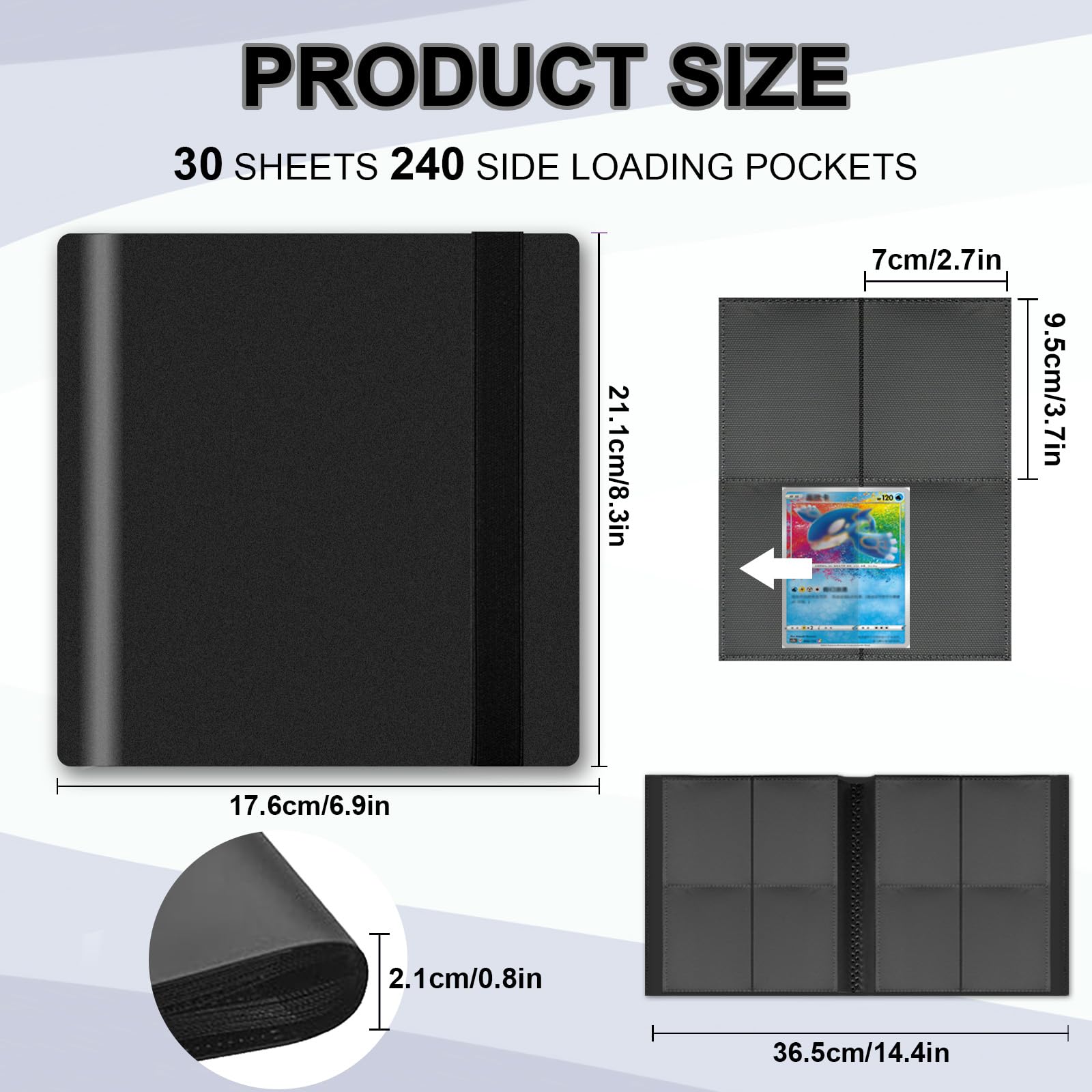 4-Pocket Trading Card Binder, 30 Pages Holding 240 Pockets - Image 2