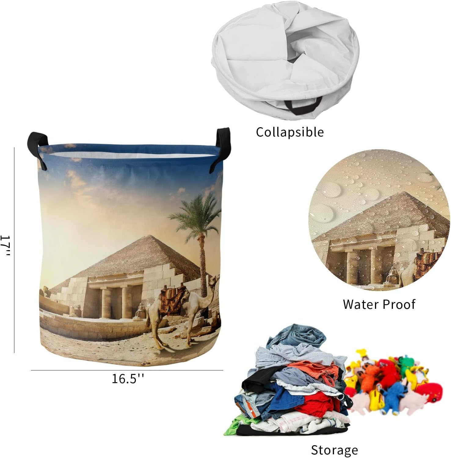 Camel Desert Pattern Laundry Basket Foldable Hamper Home Accessories Bathroom Organizer Storage Baskets image 5