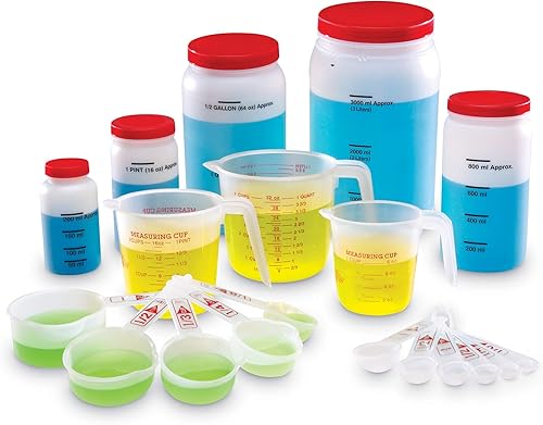 Learning Resources Juego de medición de líquidos para el aula, 19 piezas, a partir de 5 años, exploración científica para niños, experimentos para