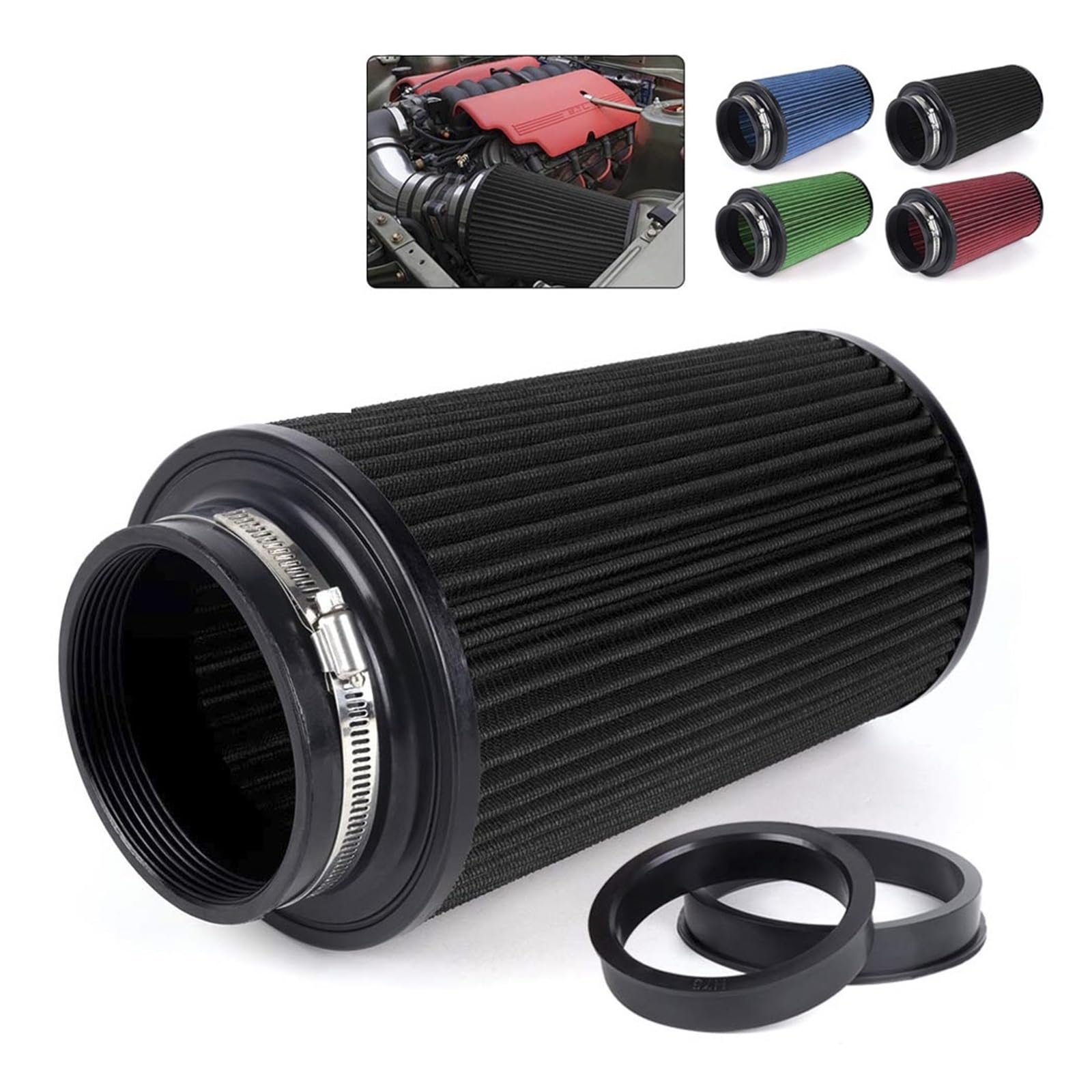 Filtro cónico de entrada aire frío for coche carreras OFI141, ajuste Universal lavable 10,6 pulgadas alto(K)