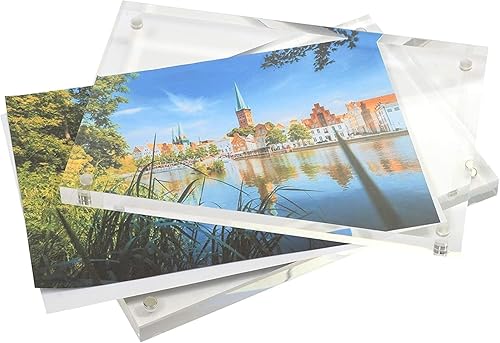 Miniatura 4 de Juvale Marco de fotos acrílico magnético para fotos de 4 x 6 pulgadas (paquete de 2)