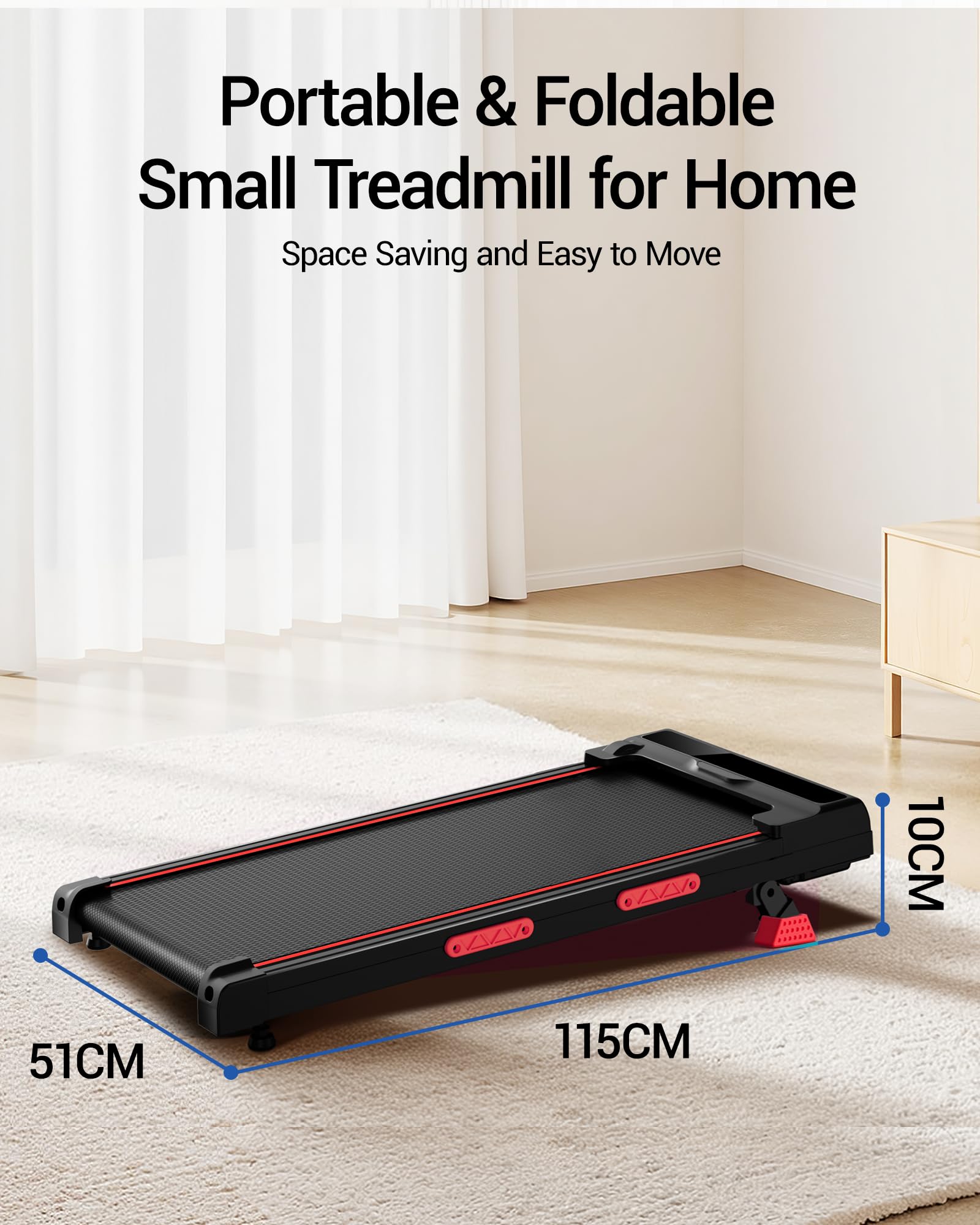 UMAY Laufband für Zuhause klappbar, Laufband mit Steigung für Zuhause 15%, Walking Pad mit Steigung max. Belastung 136 kg, Fernbedienung und LED-Anzeige