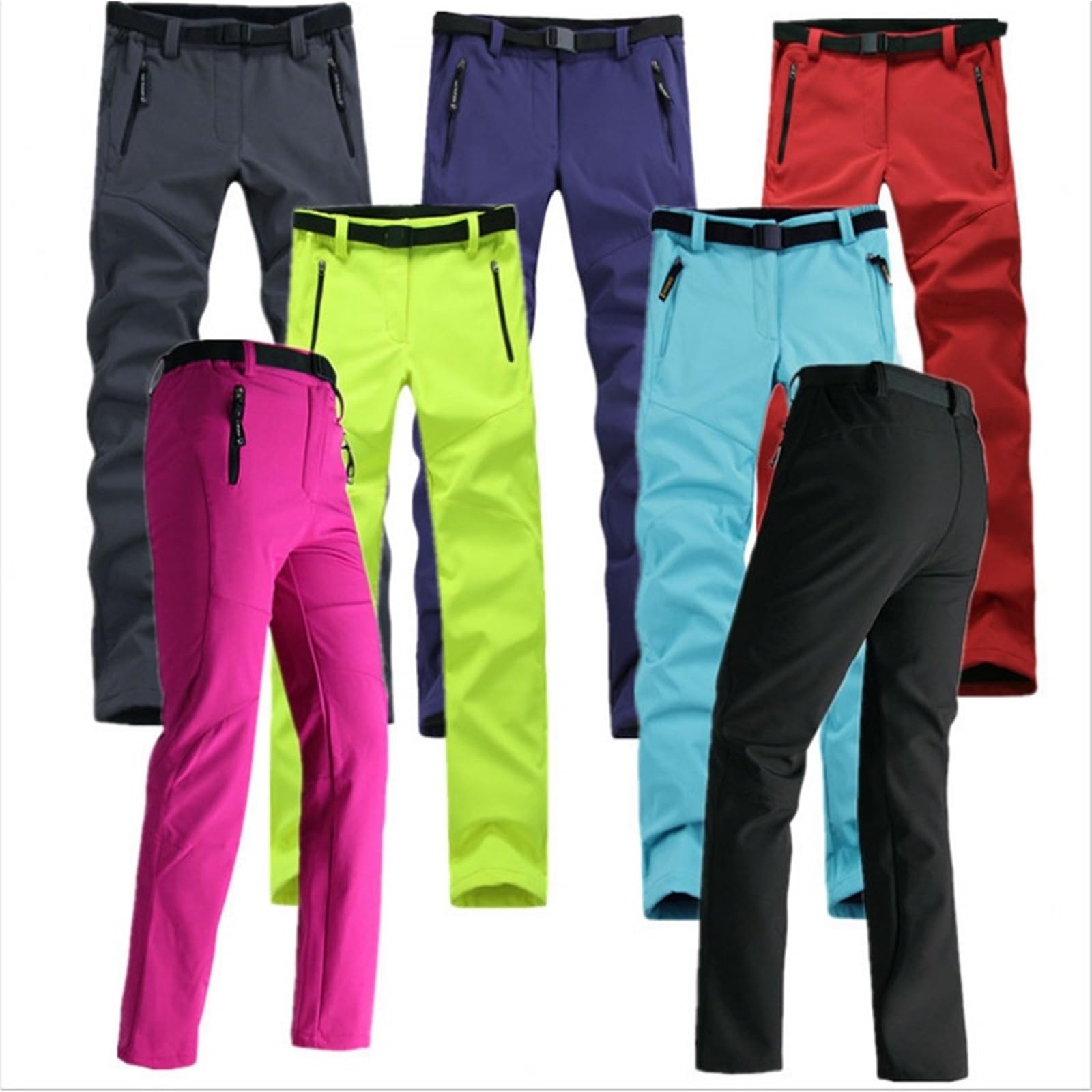 Pantalones Trekking Mujer Senderismo Trekking esquí Impermeable Mujer Pantalones Invierno al Aire Libre Grueso Polar Softshell Deportivos(Dark Purple,Asian M)