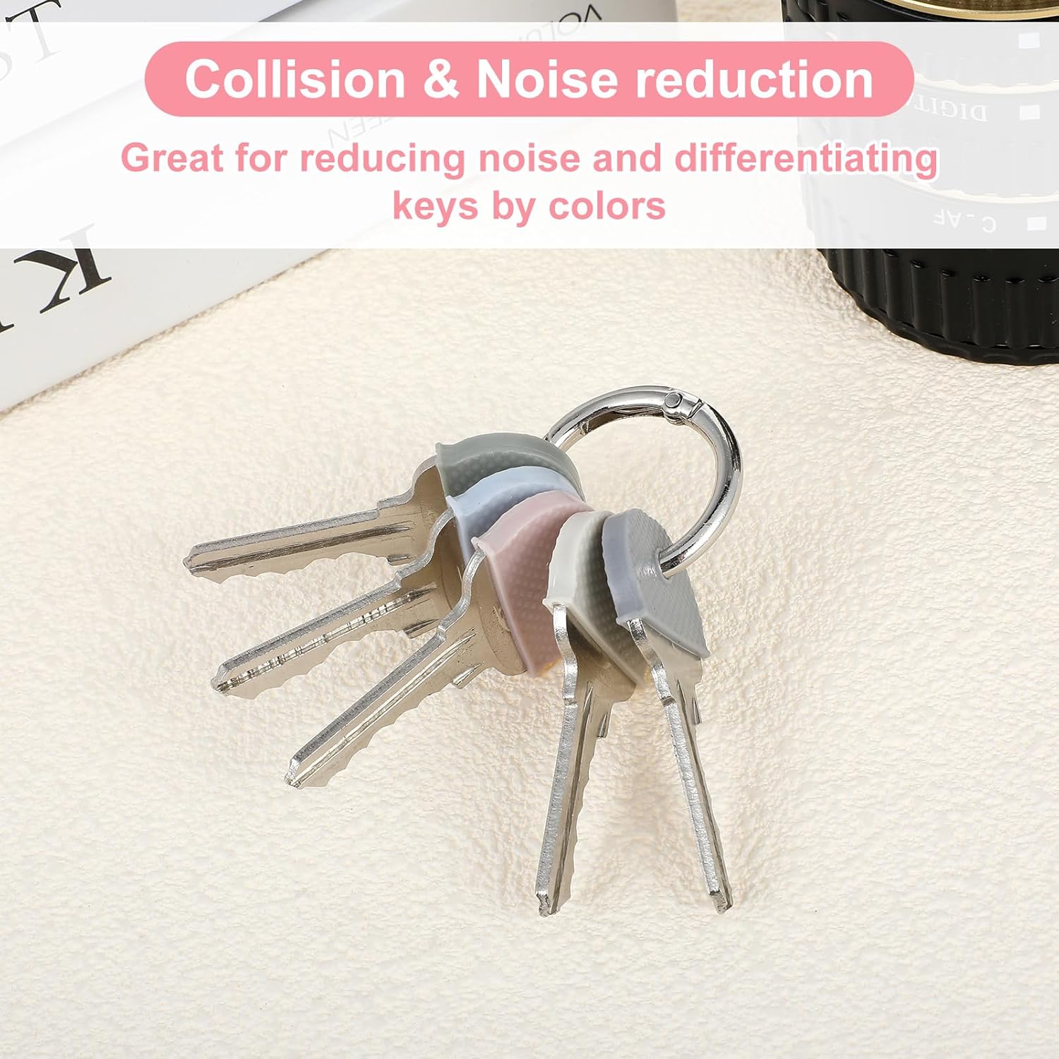 25 Pcs Flat Key Identifiers Covers, Colored Key Covers House Keys Cover Keys Toppers Keyes Cap Labels Tags Organizer Keycaps for House Car Fits Most Keyes (Colored)