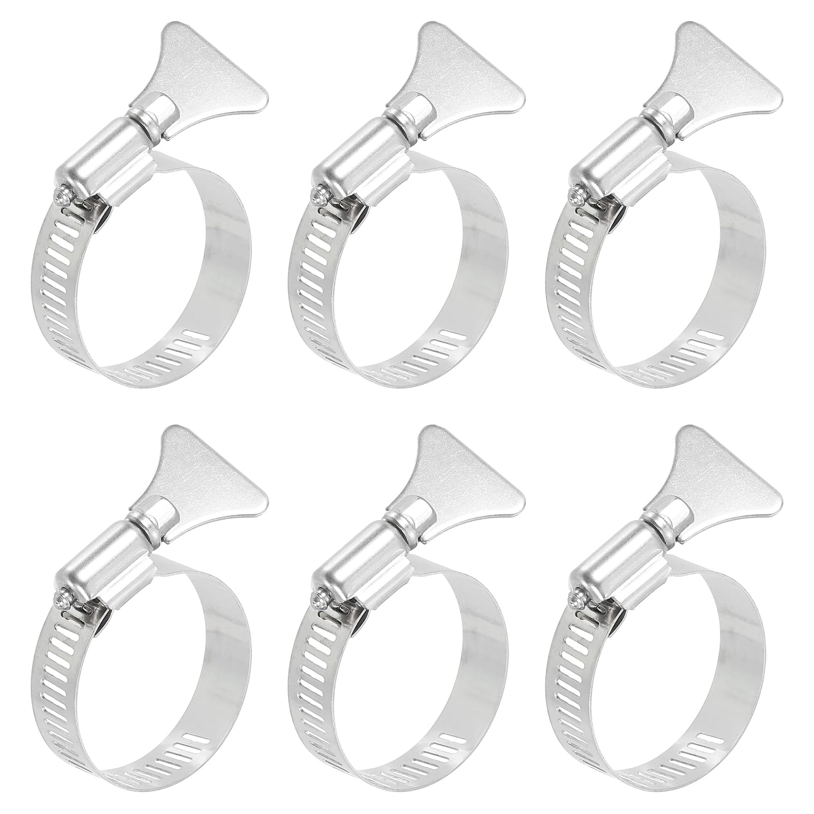 Abrazaderas de manguera de 21-38 mm ajustables tipo mariposa para tubos flexibles de acero