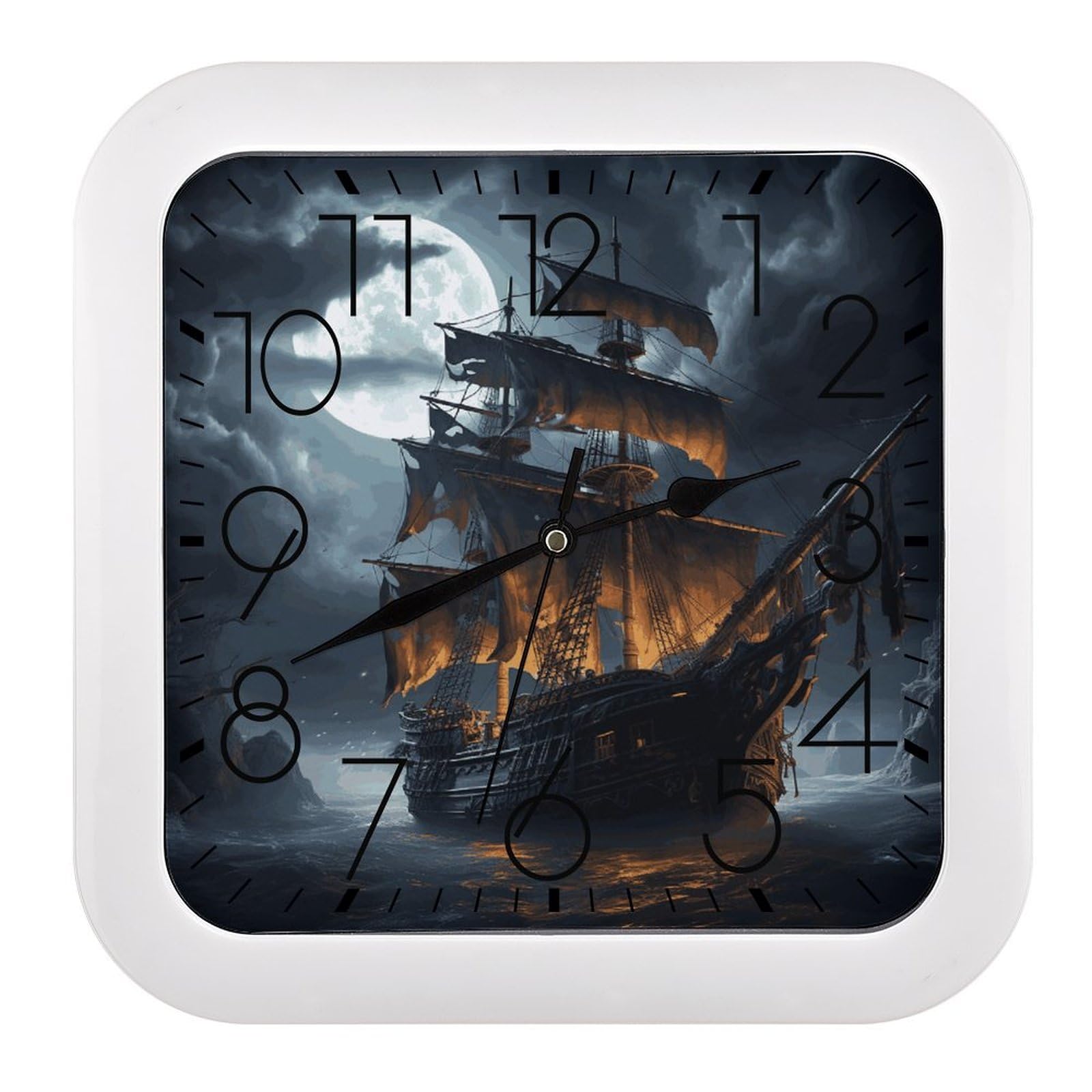 Horloge sans tic-tac pirate contre les nuisances sonores du salon