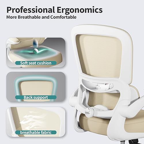 Miniatura 3 de TRALT Silla de Oficina Ergonómica para Escritorio, Sillas de Escritorio de Oficina de Malla para el Hogar con Capacidad de 330 LBS con Ruedas,