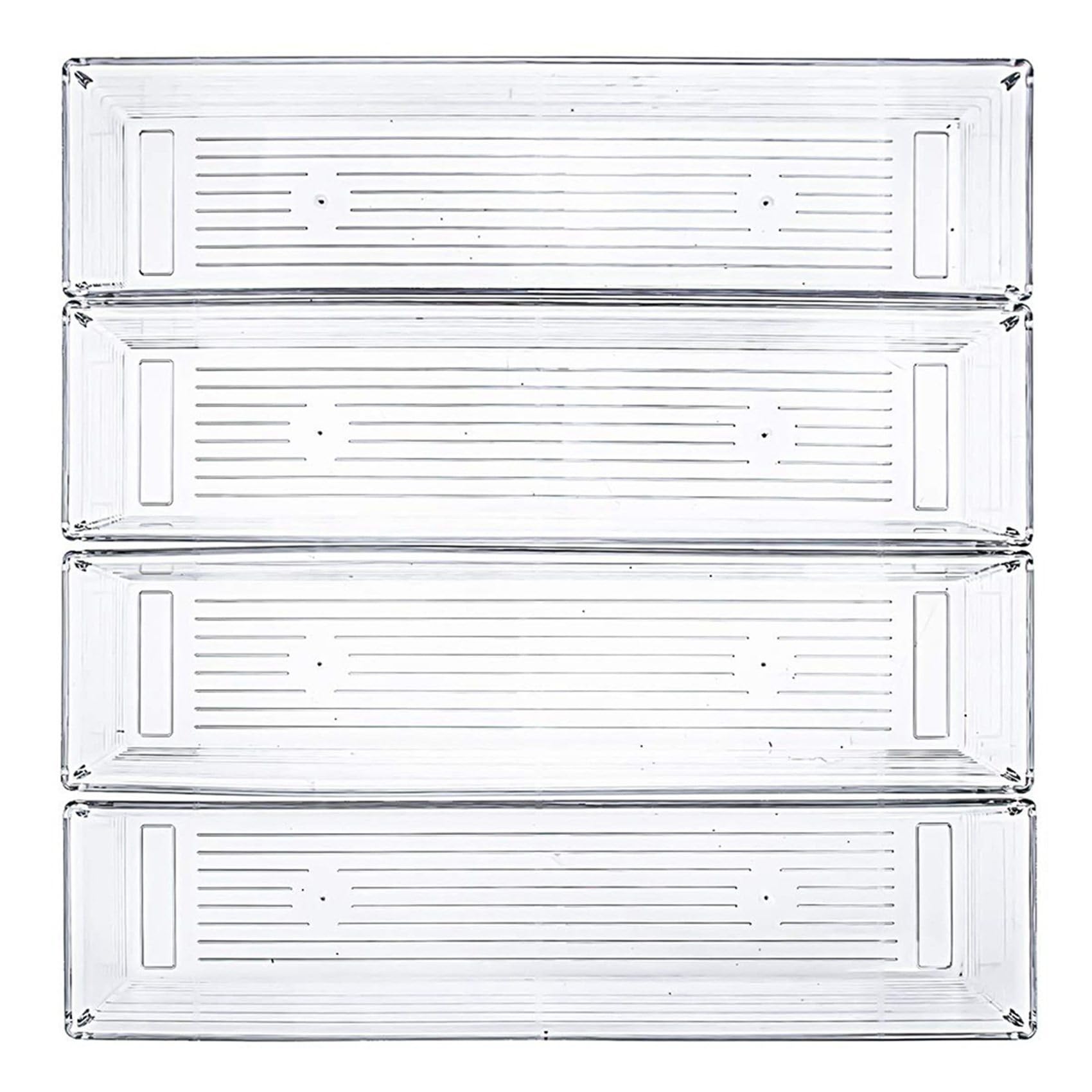 20 Pezzi 12 X 3 X 2 Pollici Vassoi Trasparenti per Organizer per Cassetti, Contenitori per Divisori per Cassetti da Scrivania, Set di Contenitori per Cucina