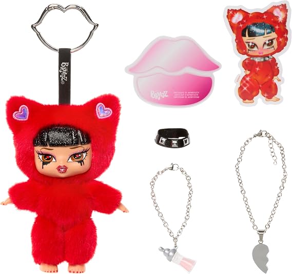 Bratz Bratziez Sweetheartz Plush Blind Box with Charm Clip and Accessory, Collectible Characters