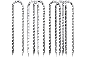U Stakes Galvanized 12 Inches 6 Pack Anti-Rust Ground Anchors Plant Tent Stakes
