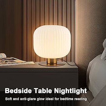 Amazon.co.jp : Soutas ホワイトガラステーブルランプ ミッド