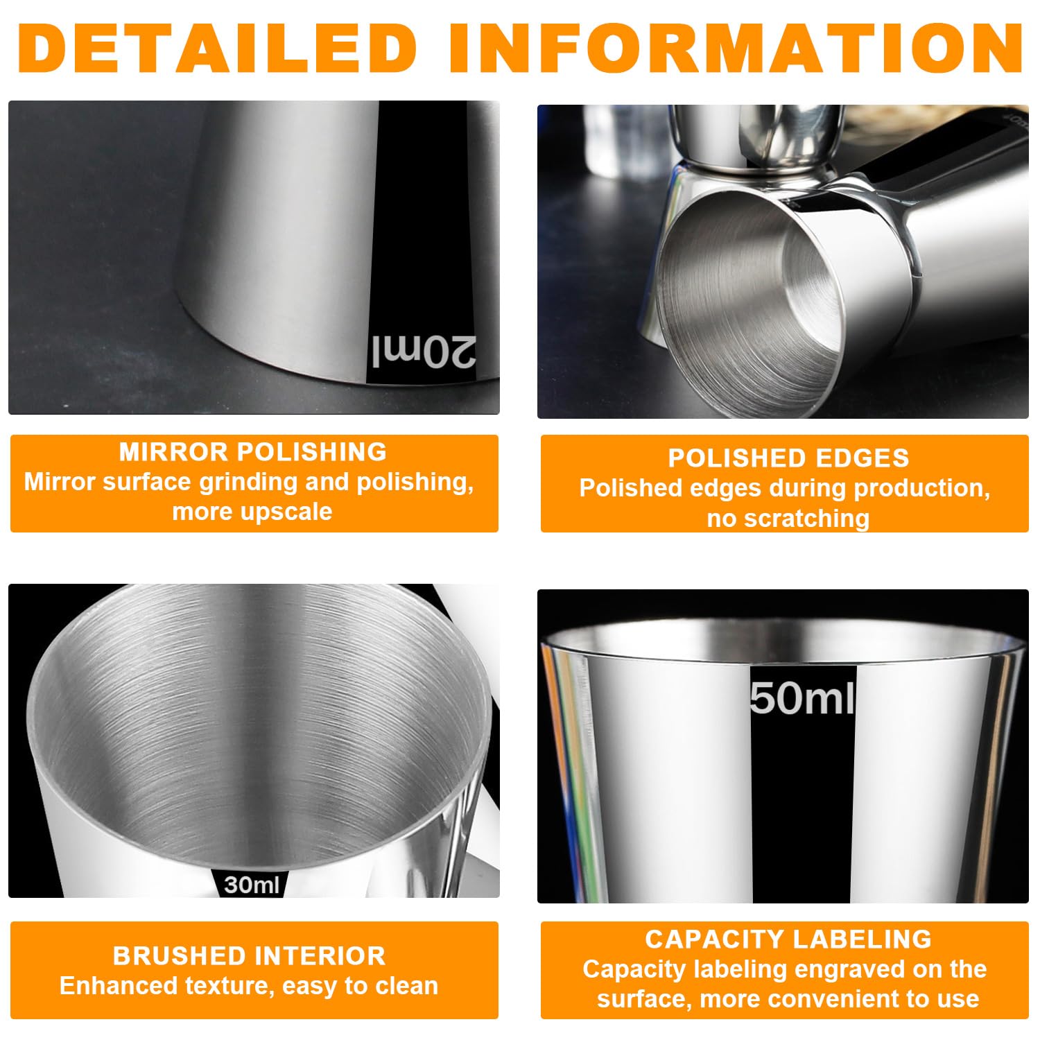 Set De 2 Jiggers Doseurs En Acier Inoxydable 304 - 2 Cl & 4 Cl - Parfait Pour Cocktails, Bar Maison Et Mixologie Précise