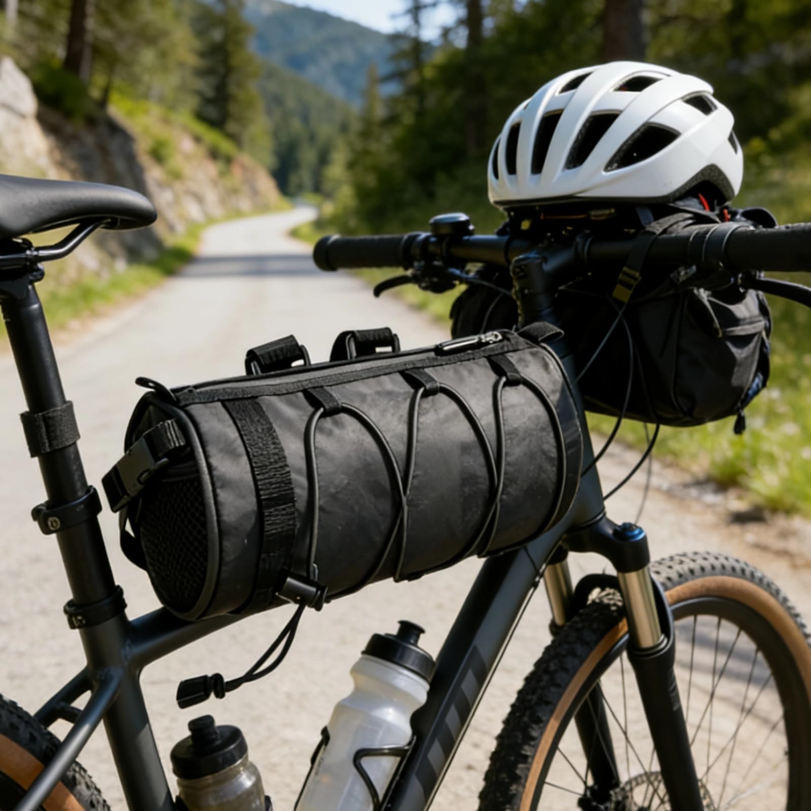 Sac de guidon de vélo, sac vélo imperméable 12 in 2 L, poche avant légère en nylon 900D, pour vélo de montagne et de route, accessoire de cyclisme, rangement pratique pour le guidon au quotidien