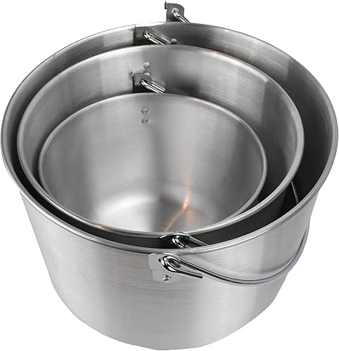 Miniatura 3 de AceCamp Tribal Pot Juego de ollas de cocina de aluminio con mango plegable (juego de 4L, 8L, 12L)