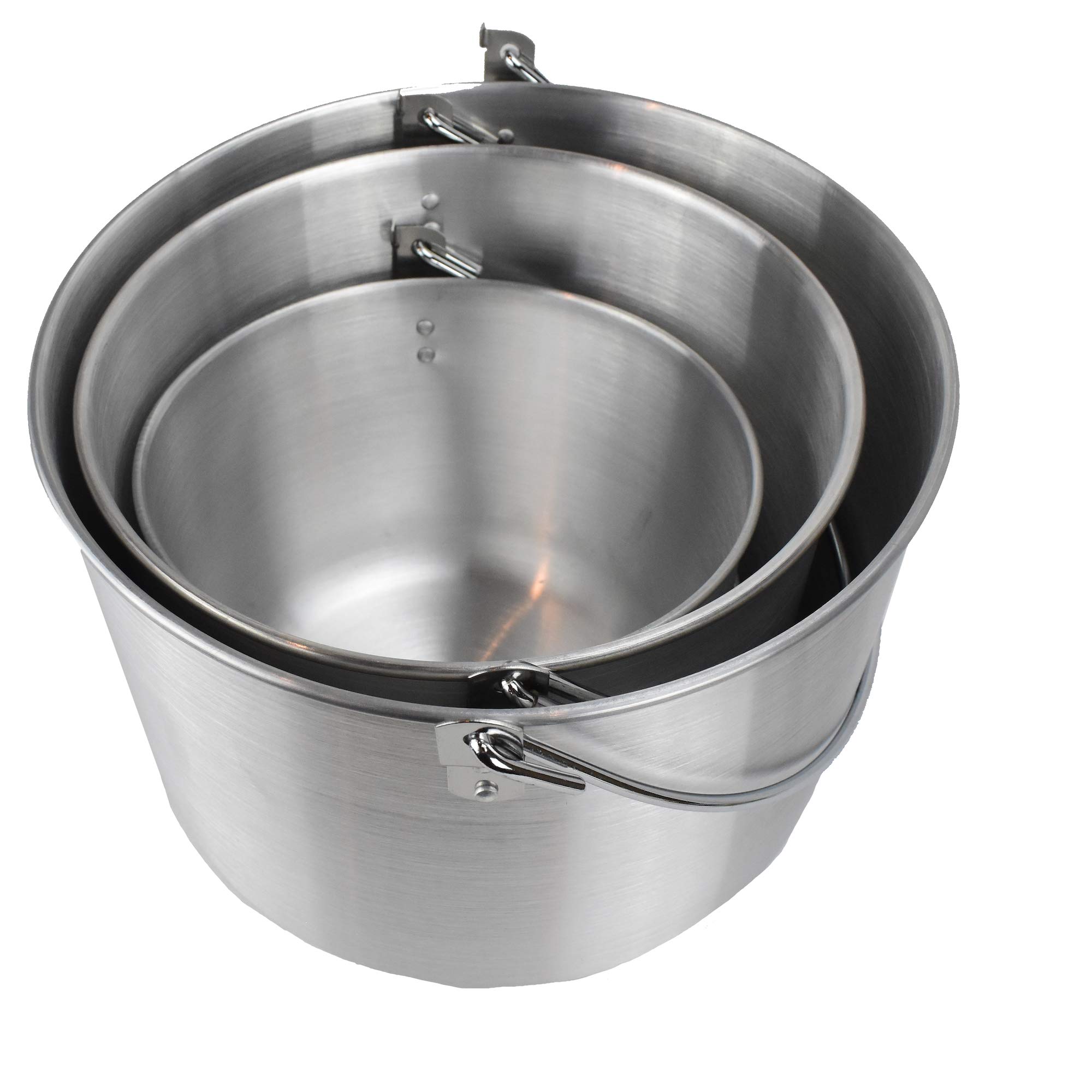 AceCamp 3 olla con tapa – Set Horde camping ollas Almacenamiento Familia ollas, 4 L, 8 L, 12 L, 1684