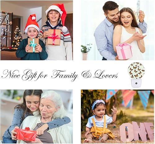 Miniatura 6 de EKOBLA Luz nocturna de mariposa azul con flor de diente de león, lámpara de noche para el hogar, sensor automático, luz LED del anochecer al