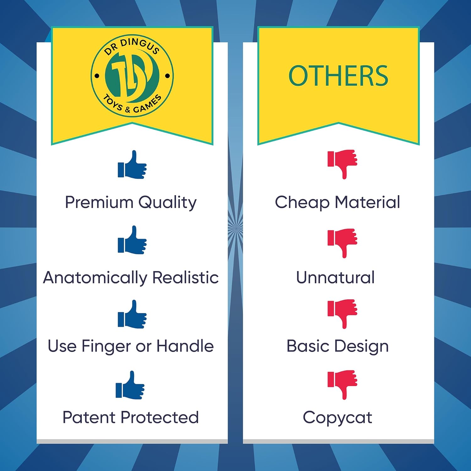 DR DINGUS Tiny Hands (2 Pair) - Patented Rubber Design for Realistic Look & Feel - Little Small Mini Stick Puppet - Make Anyone Laugh - Pocket Sized Hilarity and Big Laughs - Friend & Family Fun