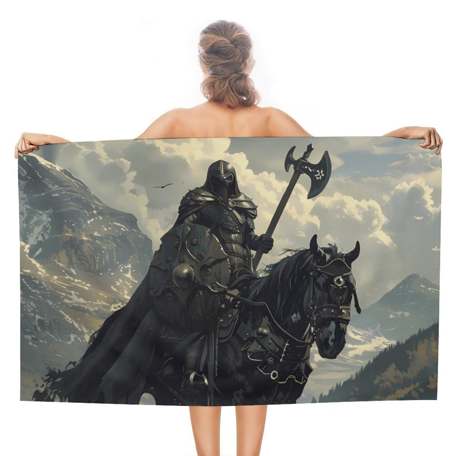 CGSBNGHA Death Dealer Viking On Horse Beach Towels Soft Bathroom Bath Pool Swim Towels for Women Men