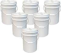 Vista 50 de ePackageSupply Premium 5 galones Recipiente de plástico de grado alimenticio con tapa Gamma Seal Fabricado en EE. UU. Libre de BPA Resistente