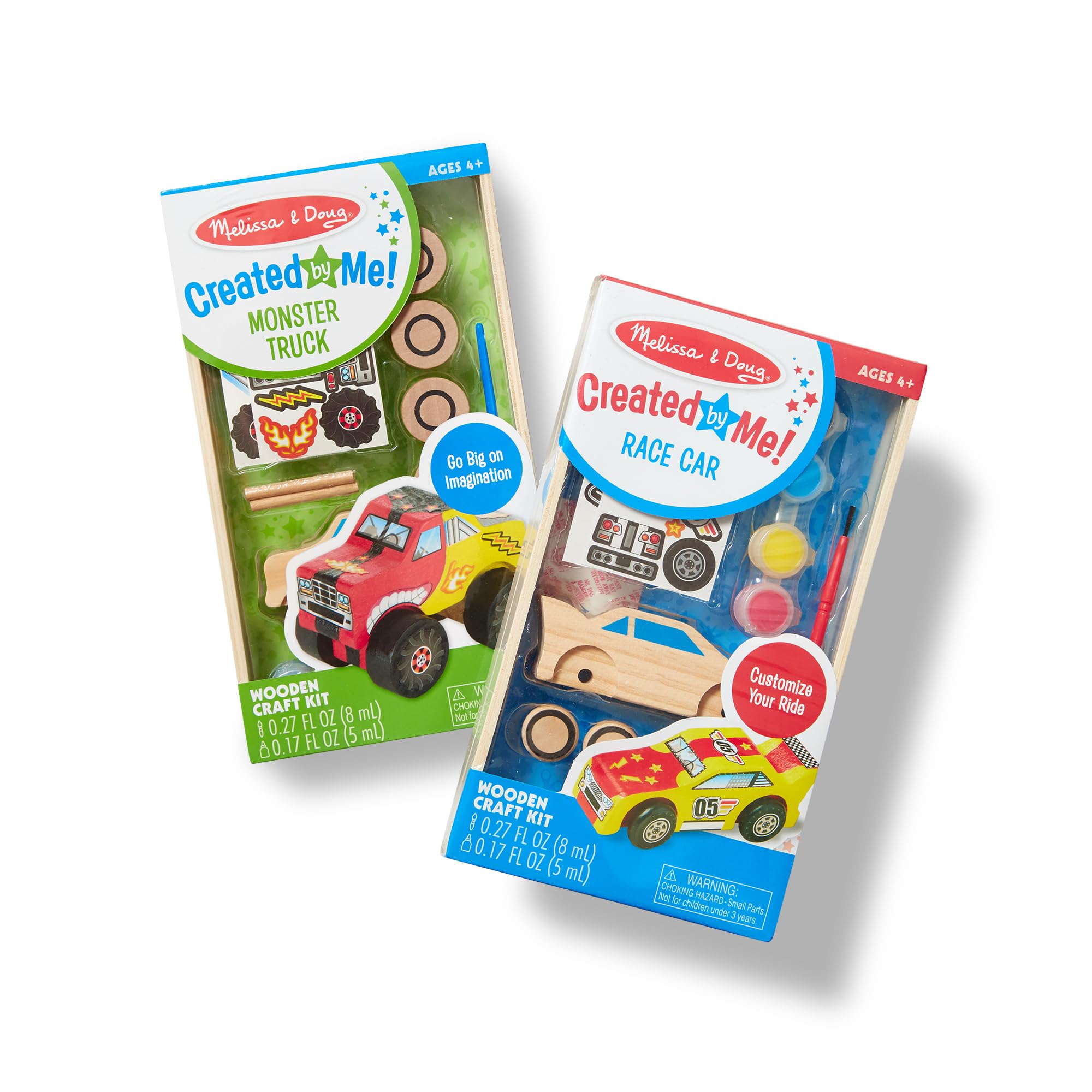 Melissa & Doug Decorate-Your-Own Holz-Bastelset - Rennwagen und Monstertruck
