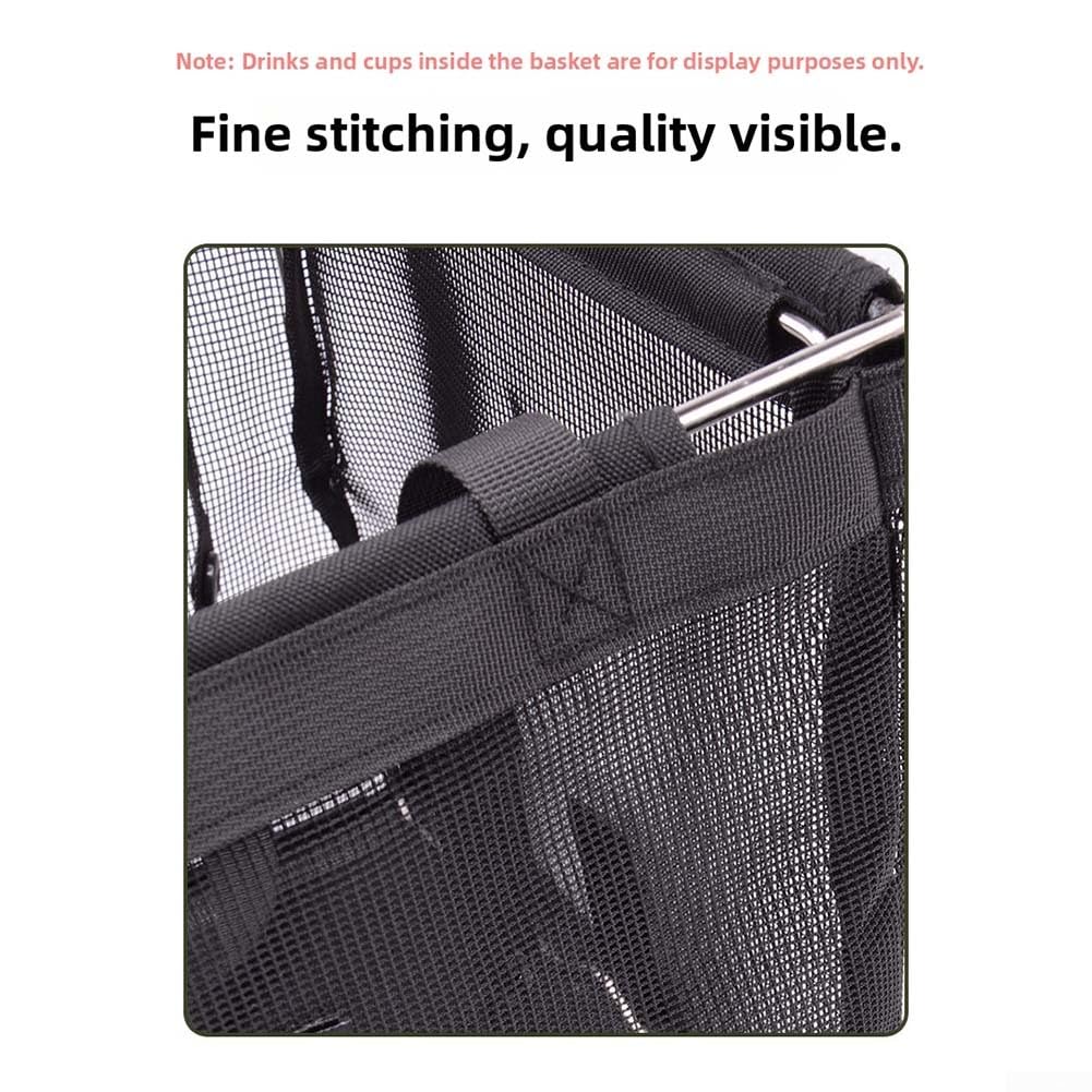 DAZZLEEX Borsa portaoggetti da campeggio per unità IGT cestino filtro a rete con tracolla in rete di poliestere telaio in acciaio inox pieghevole organizer da picnic per escursioni all'aperto