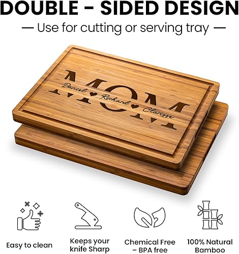 Miniatura 7 de Tabla de cortar personalizada para el día de la madre para mamá, abuela, regalos de cocina únicos personalizados para mamá, cumpleaños, regalos